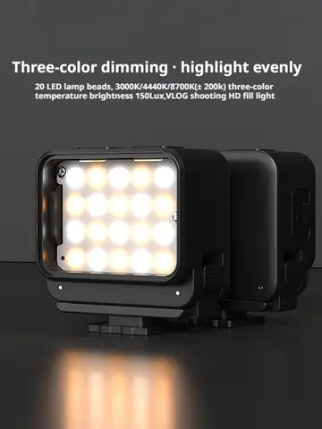 Портативный заполняющий светильник для камеры DJI OSMO Action 5 Pro/4/POCKET 3/DSLR, мини-светодиодный светильник для видеосъемки, крепление для горячего башмака