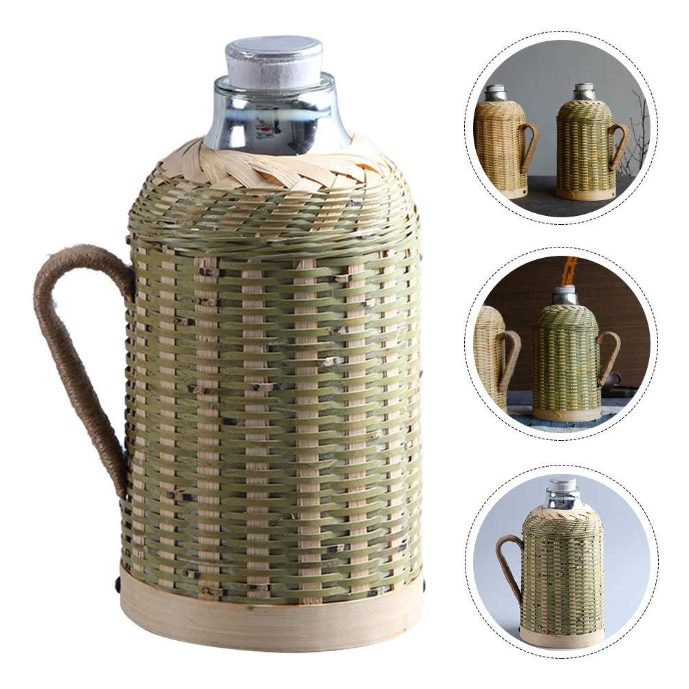 

Water Jug Bottle Insulated Large Wovenvacuum Hikinghandle Flask Retro Capacity