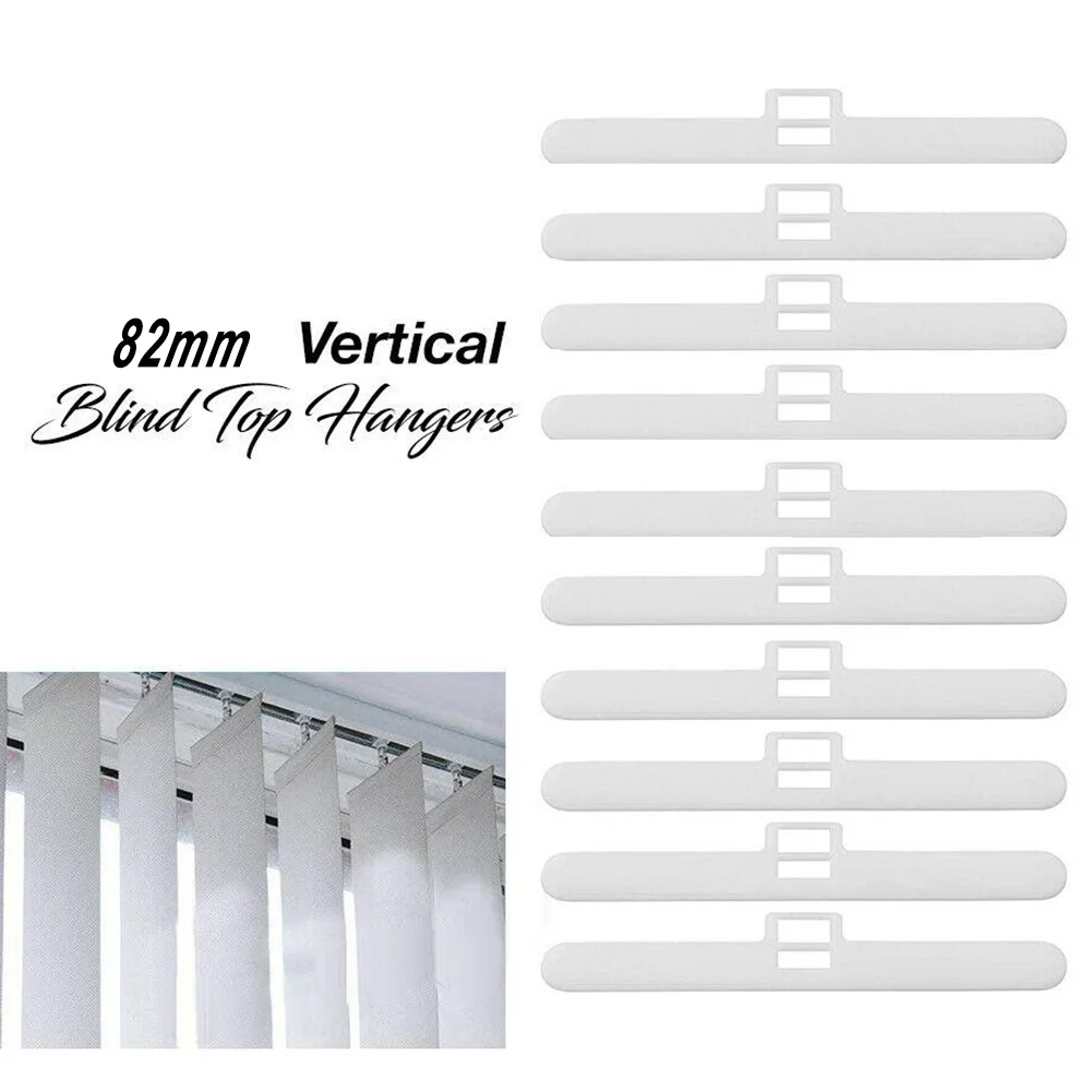 

30Pcs Vertical Top Blind Hangers Slats Header Blade Curtain Hanger Double Hole 89MM Window Treatments Hardware Curtain Rods