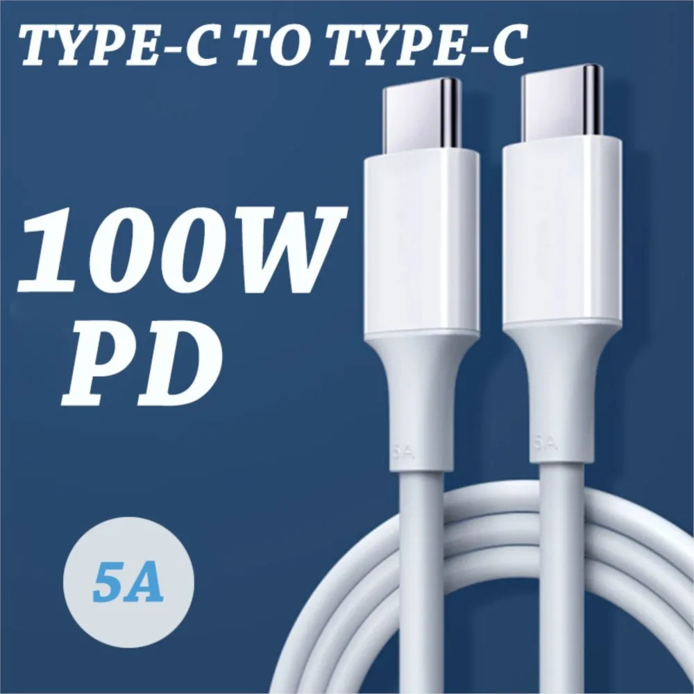 YOCPONO Double Head Type-c Quick Charging Cable C-C Flash Charging 5A Data Cable 100W Is Suitable For Xiaomi Mobile Phones