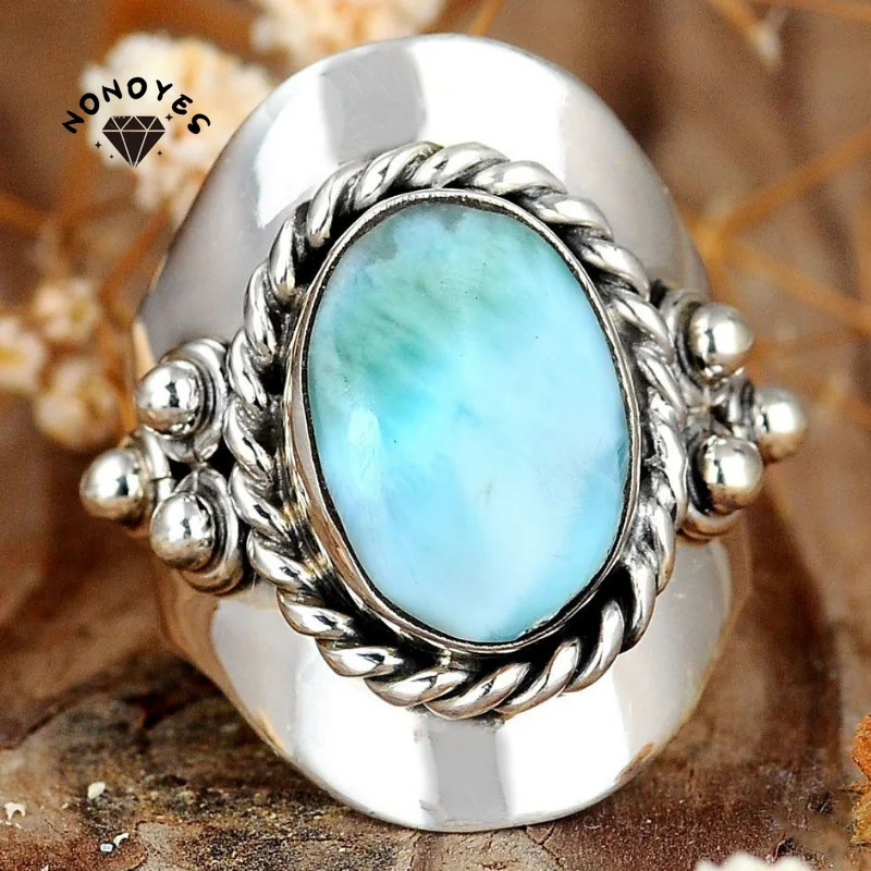 

Nonoyes Vintage Oval Silver Color Metal Ring Carved Hemp Pattern Ethnic Style Woman Finger Ring For Women 2022 New Anillo