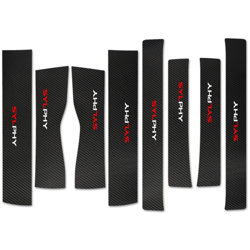 

Накладки на пороги для автомобильной двери для Nissan Sylphy, лестница из углеродного волокна, кожаные принадлежности для автомобиля, аксессуары, внешние части, педаль