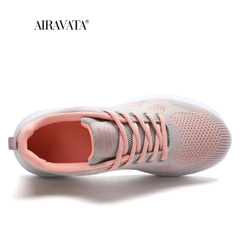 AIRAVATA Sneakers Woman Running Shoe Mesh Breathable Mesh Flat Casual Outdoor Walking Shoes zapatillas deportivas mujer