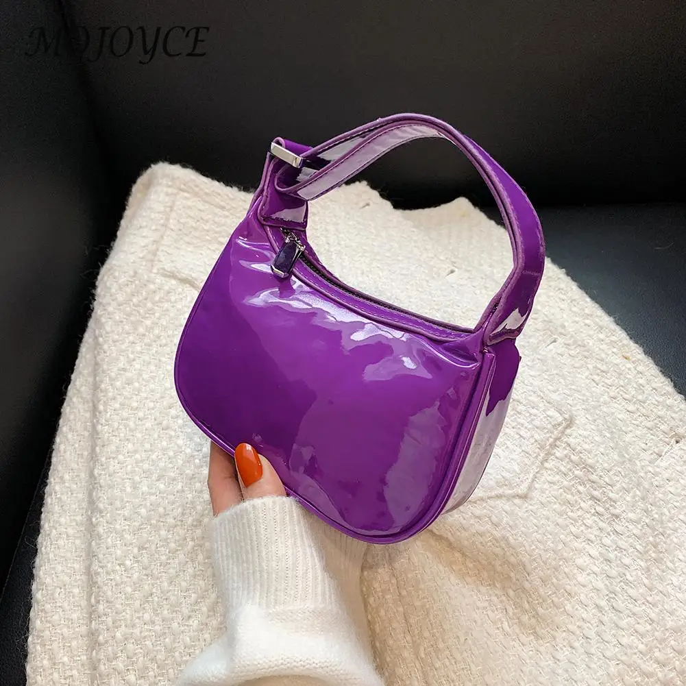 

Женская сумка из лакированной кожи пу, Женская однотонная сумка на молнии с верхней ручкой, роскошная дизайнерская женская сумка, изысканна...