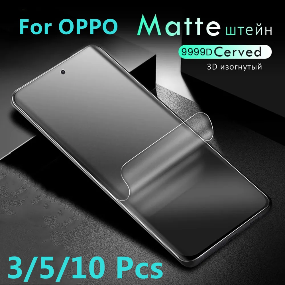 5/10 шт. матовая игровая Гидрогелевая пленка для OPPO Reno 3 4 5 6 7 8 Pro Lite Find X2 X3 X5 Plus K10 A57 A95
