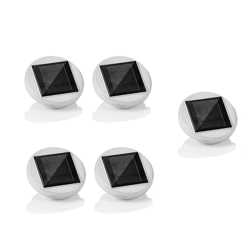 5 Pack Solar Panel Top Replacement For Table Lights, Color Changing Solar Mosaic Glass Lantern Replacement Light