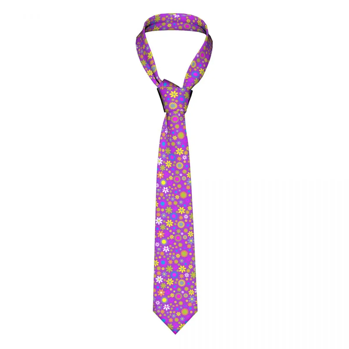 

Rsychedelic Flower Power Tie Retro 60s Print Gift For Man Neck Ties Vintage Shirt Polyester Silk Formal Cravat