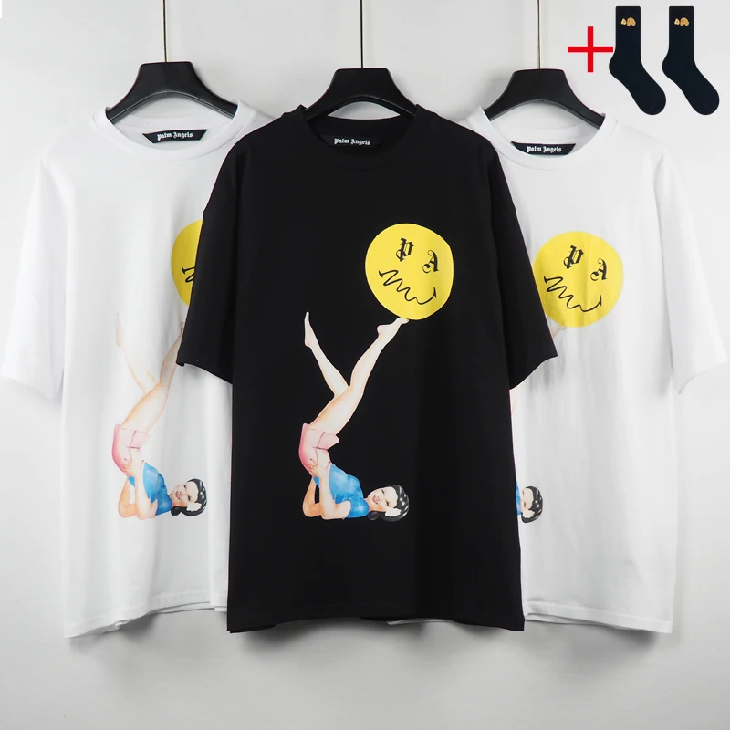 

Palm Angels 22SS Letter printing Logo men women couple models fashion cotton short sleeve round neck t shirt Boyfriend Gift