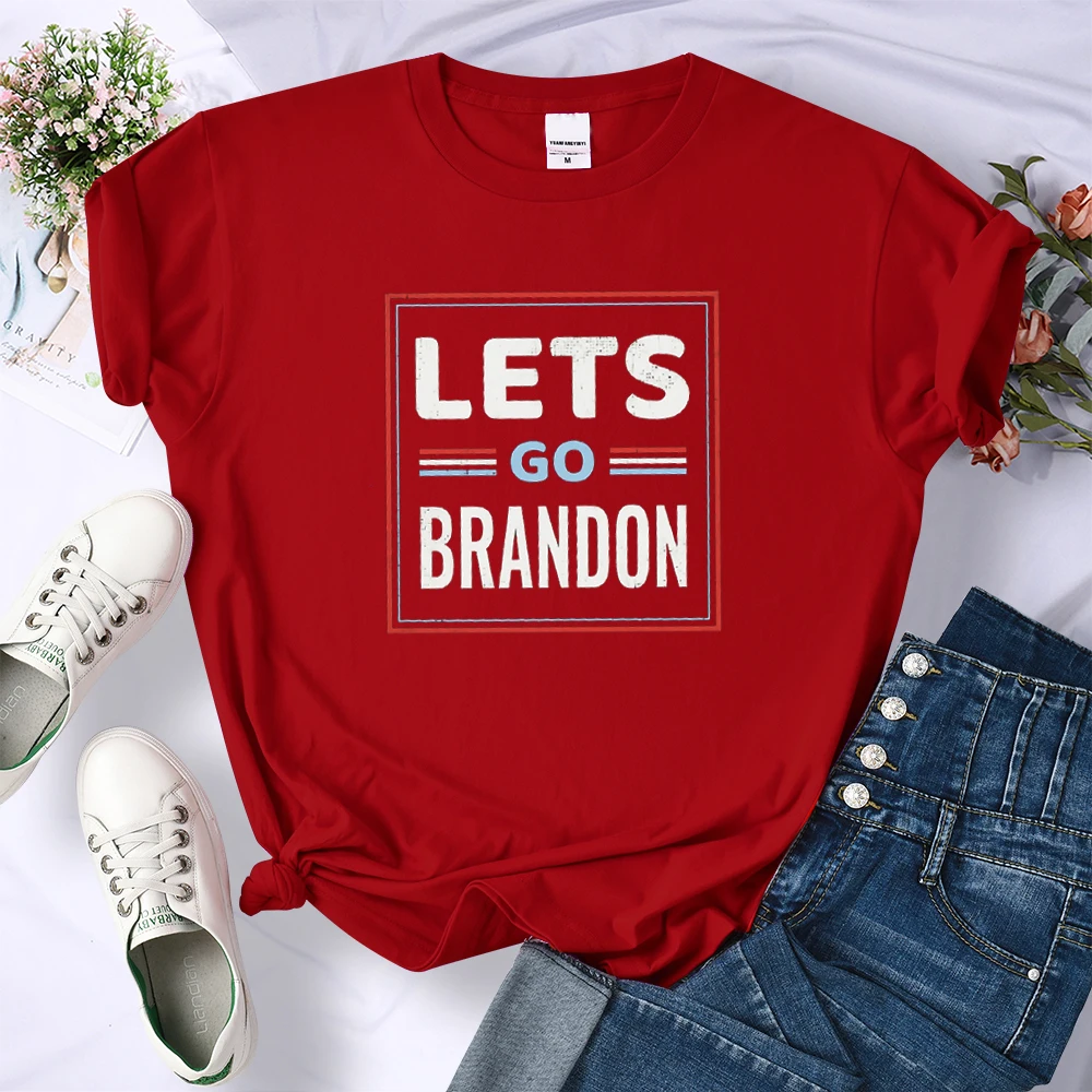 

Lets Go Brandon Print T Shirts for Woman Funny Letter Graphic Tees Women Anime Summer Women T-shirt Grunge Aesthetic Clothing