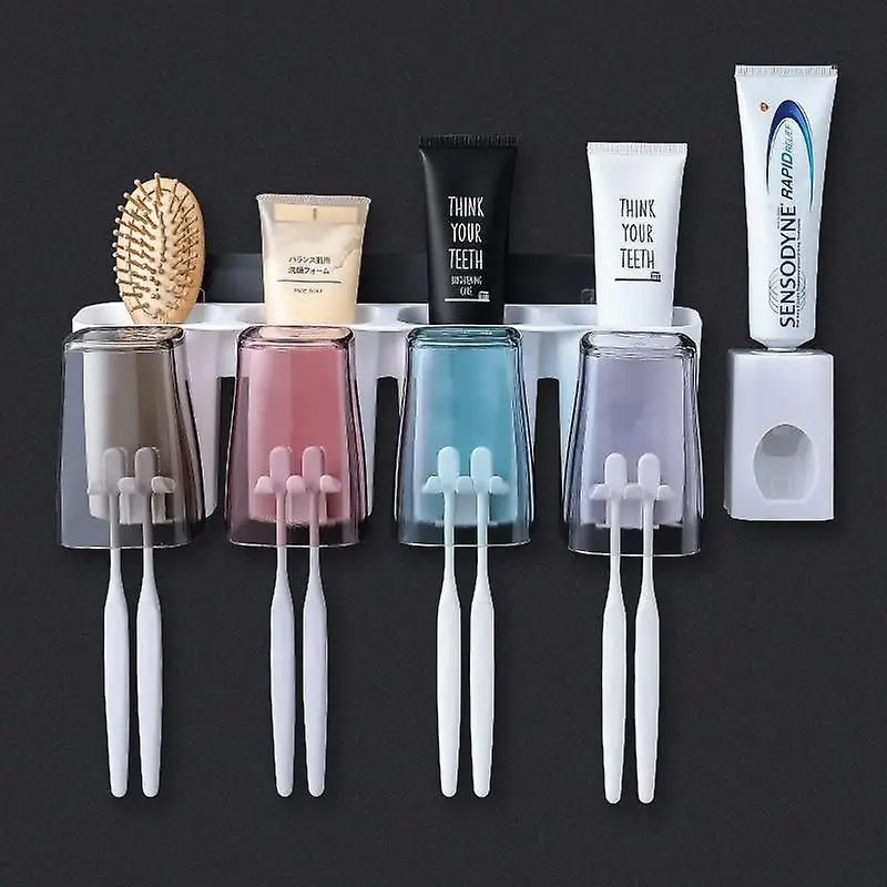 

Toothbrush Holder Glass Cup Brush Pot Tooth Mouthwash Plasticwall Mounted Toothbrush Holder Bathroom Accessories