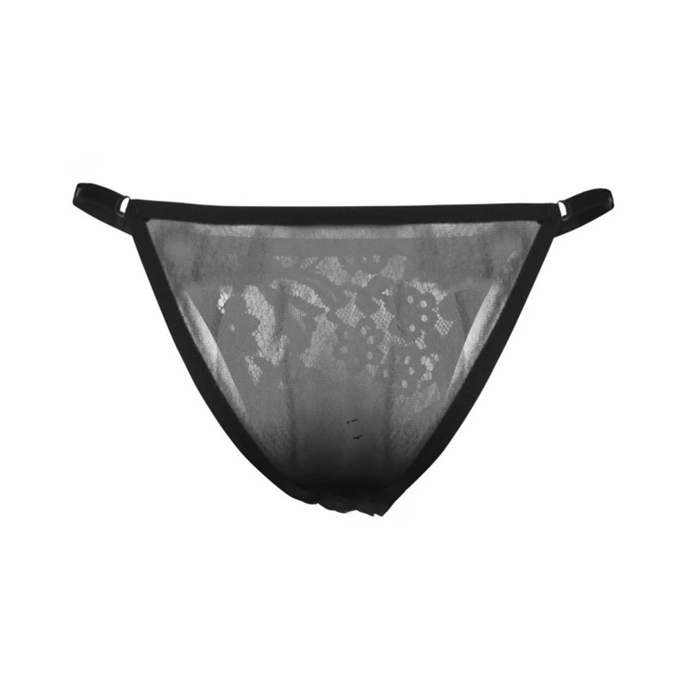 

Men Lingerie Adjustable Thong Lace Panties Gay Sissy Crossdress Underwear Bikini Sexy See-through Gay Male Erotic Underpants
