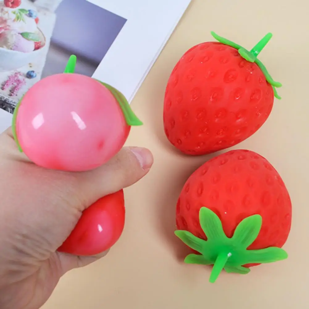 

Novelty Detailed Little Strawberry Decompression Toy Adorable Squeeze Toy Creative for Daily Life