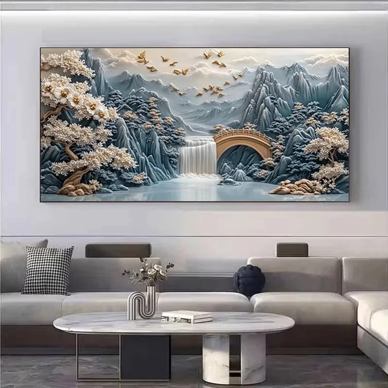 Алмазная вышивка DIY с пейзажем гор и воды, крупноформатная, квадратные и круглые стразы, мозаика для домашнего декора (art.: 3920dbda3b341) - 3920dbda3b341