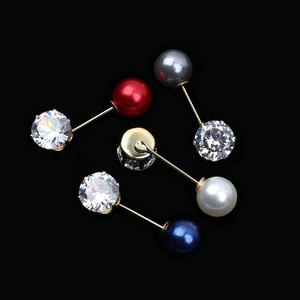 

1PC Creative Crystal Brooches Waist Retracting Pin Luxury Rhinestone Pearls Opal Brooch Pins Anti Exposure Malfunction Buckles