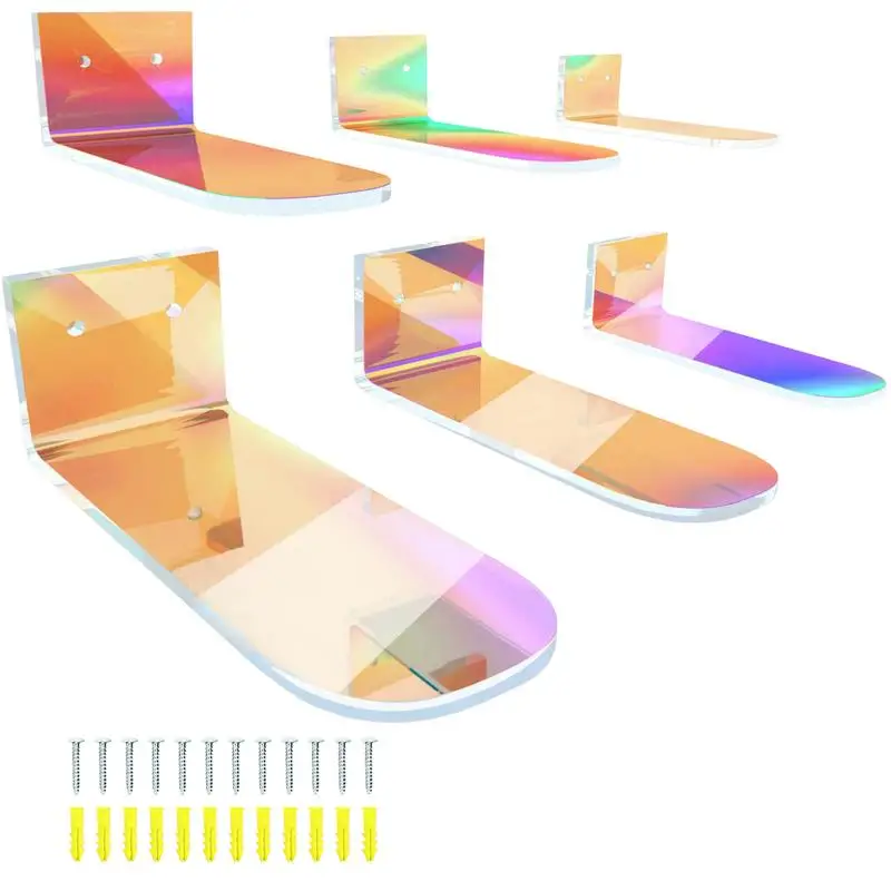 

Радужные акриловые полки для обуви, радужная плавающая подставка для обуви