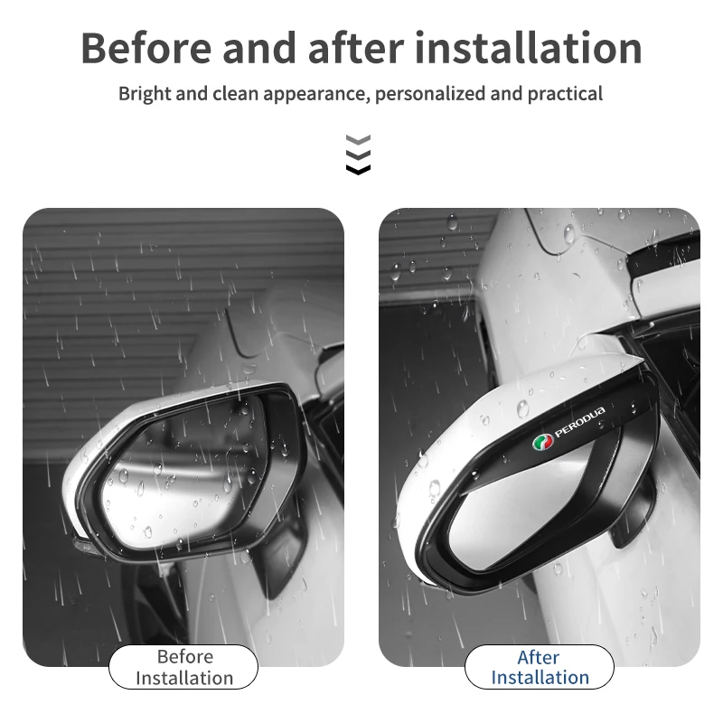 Углеродное волокно автомобильное зеркало заднего вида для бровей непромокаемая