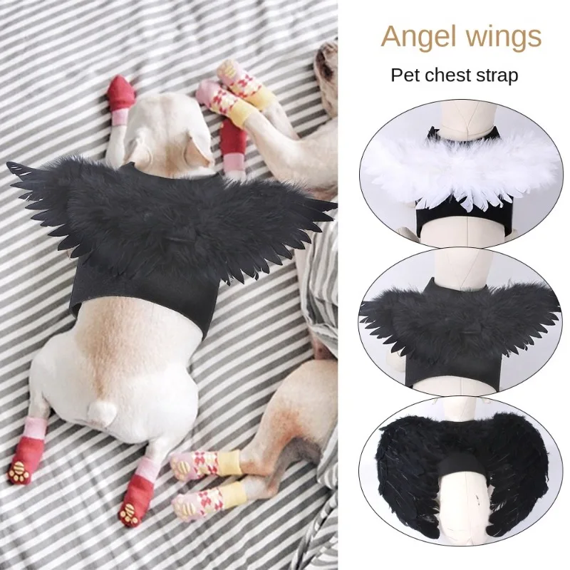 

2023 Halloween New Angel Wings Pet Chest Back Dog & Cat Transformation Costume Creative Dress Up Supplies