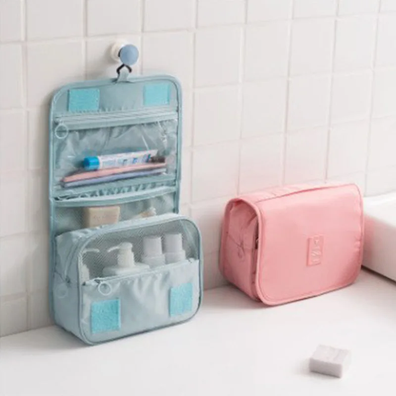 

Portable Handheld Wash Storage Bag Simple Waterproof Travel Large Capacity Hooks Wash Bag Cosmetics
