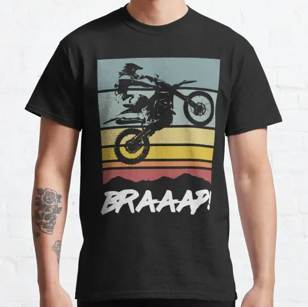 

Vintage Dirt Bike Braap Braaap Funny Motocross Racing t shirt for Benelli Daelim BSA KTM Harris Husqvarna BMW