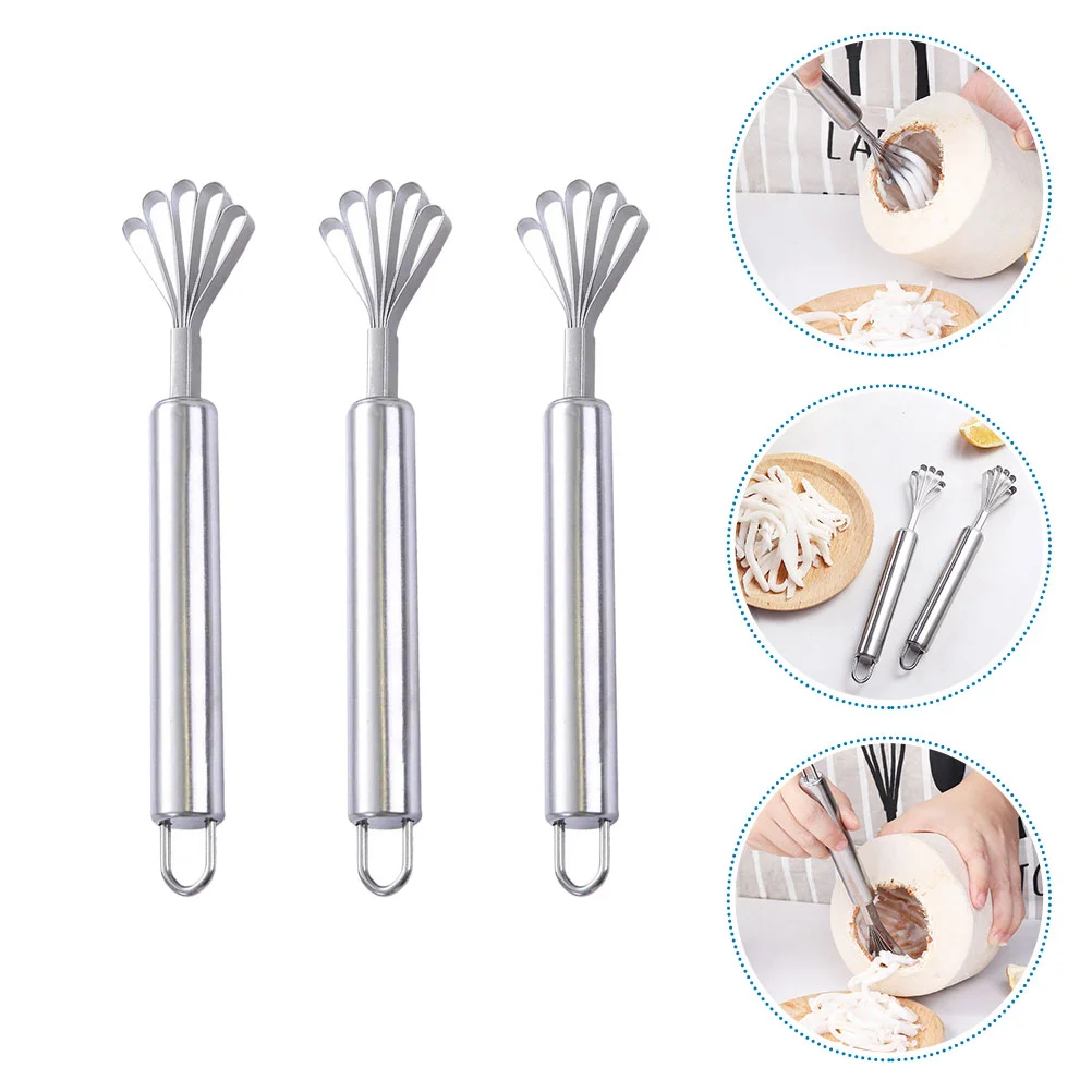 

3pcs Coconuts Meat Scraper Scaler Remover Stainless Coconuts Scrapers