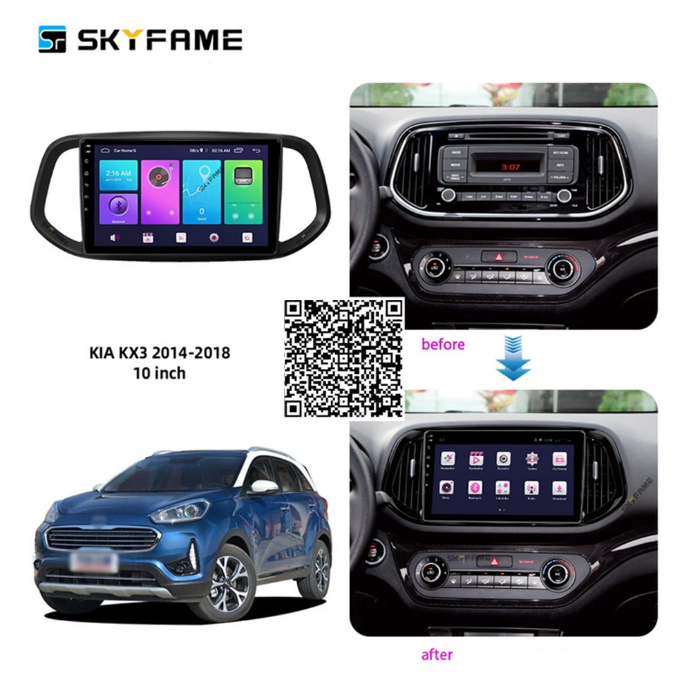 

Автомобильные аксессуары SKYFAME, радио, стерео для Kia KX3 2014-2019, Android, мультимедийная система DSP, GPS-навигатор, плеер