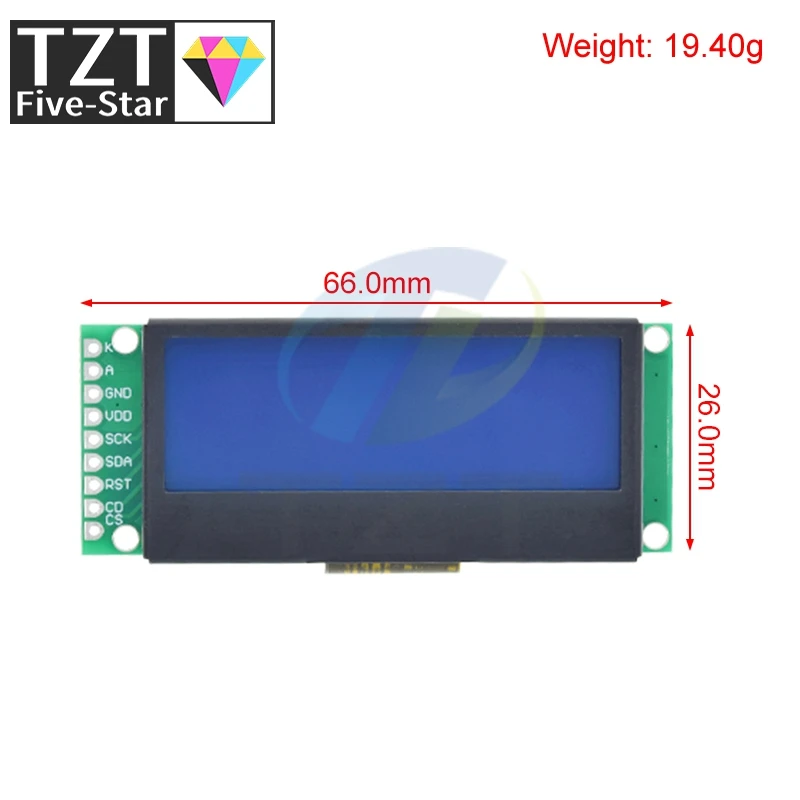 Фото LCD19264 TZT 192*64 192X64 Графический матричный ЖК-модуль, дисплейный экран 3,3-5 В, встроенный контроллер LCM UC1609C со светодиодной подсветкой №2