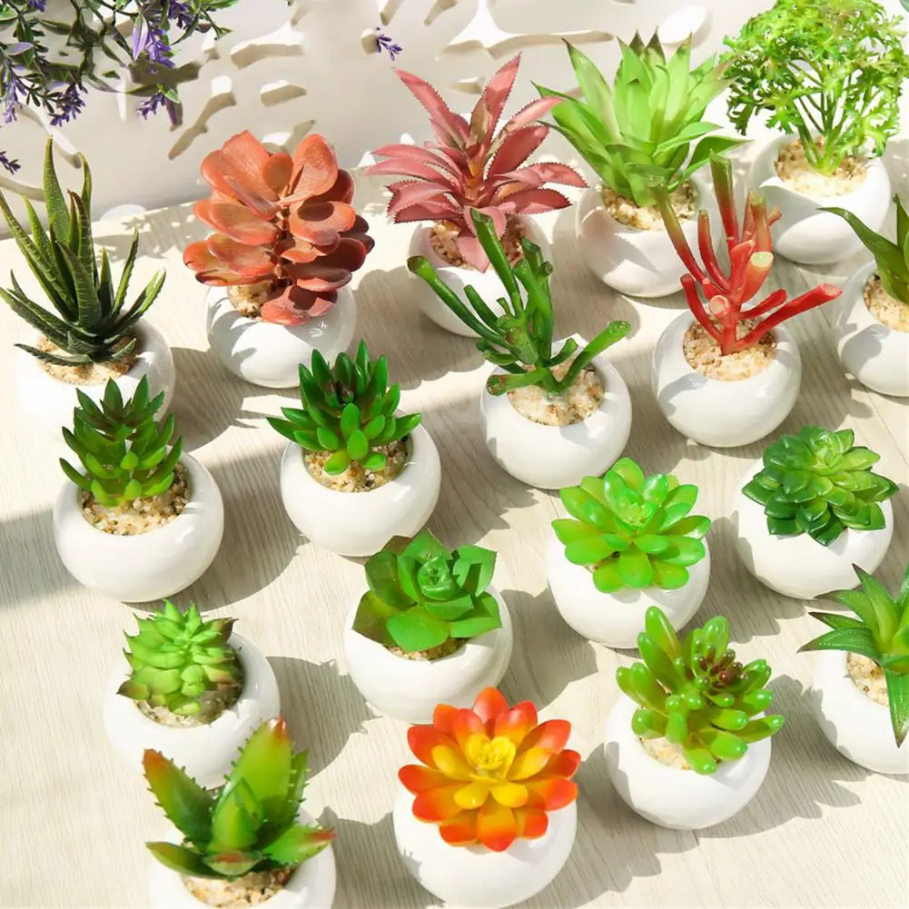 

Excellent Mini Succulent Vivid Artificial Succulent Weather Resistant Mini Fake Succulent Bonsai Plant Photo Props