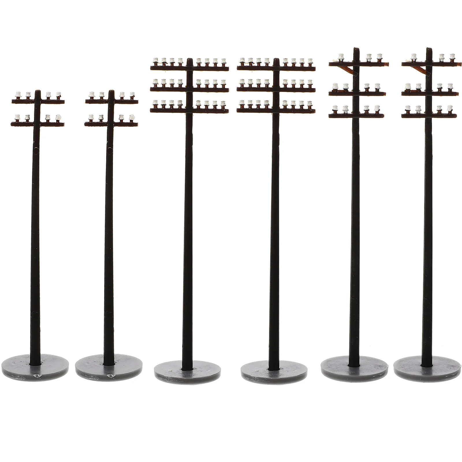 

6pcs Mini Telephone Poles Model Railway Telephone Poles Model Sand Table Scene Accessories
