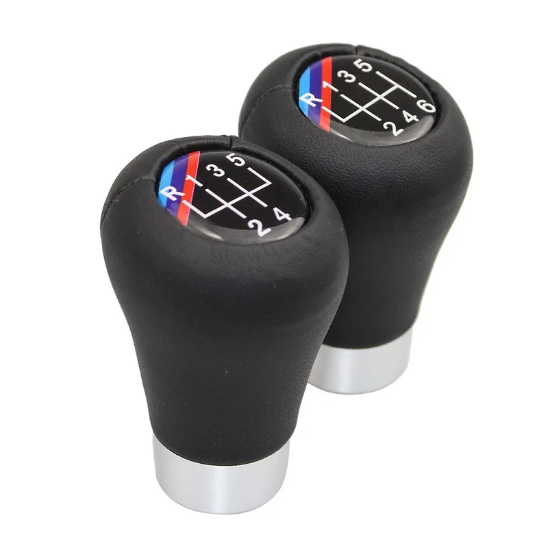 Leather Car Gear Shift Knob Shifter Lever Head Shifter Head Transmission Gear Shift Lever Knob For BMW E36 E38 E39 E46 E53 E60 images - 6