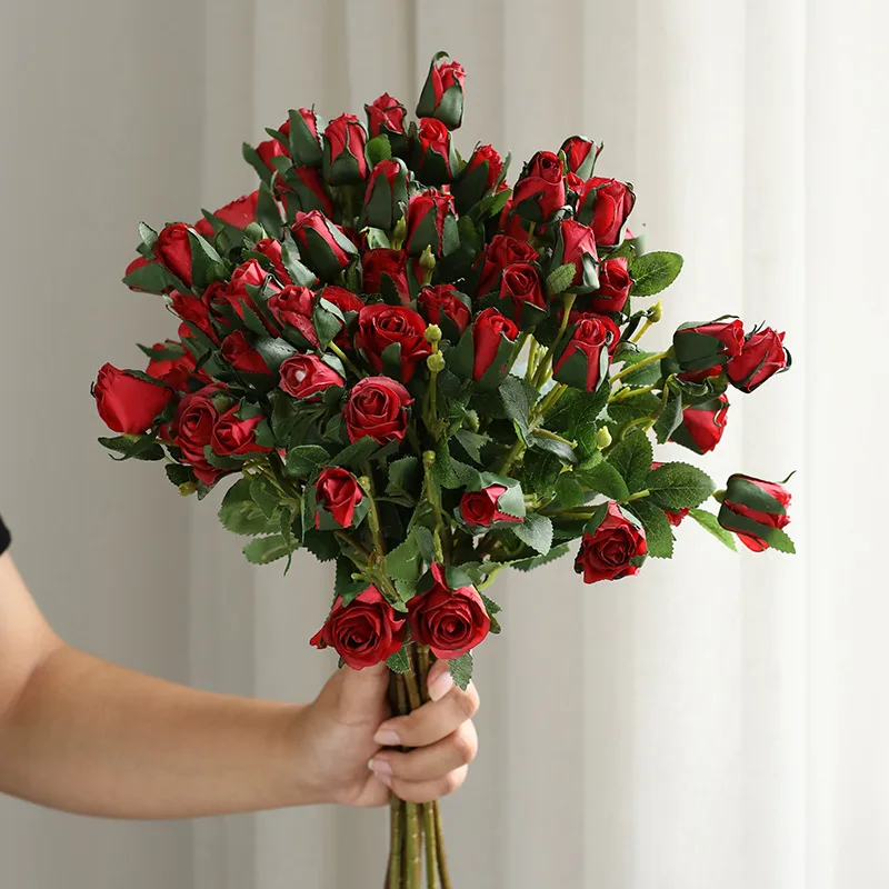 

Искусственный цветок в стиле ретро, искусственная Роза, свадебный букет, искусственный цветок пиона, украшение для дома и рабочего стола, цв...