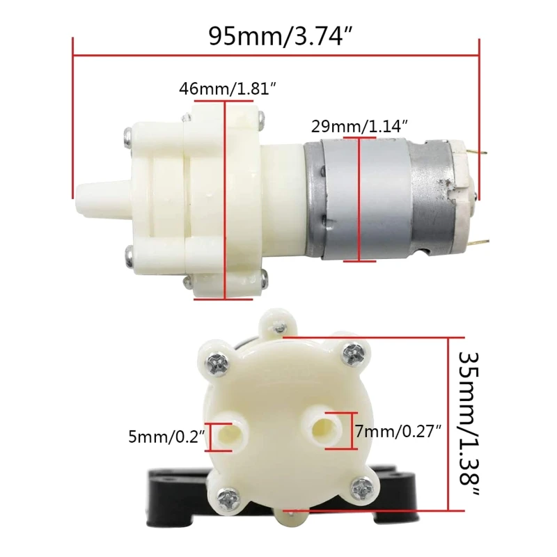 

R385 Water Pump 12V Diaphragm Pump Pump 6V Small Miniature Water Pump Household Fish for Tank Accessories Tea Set Water