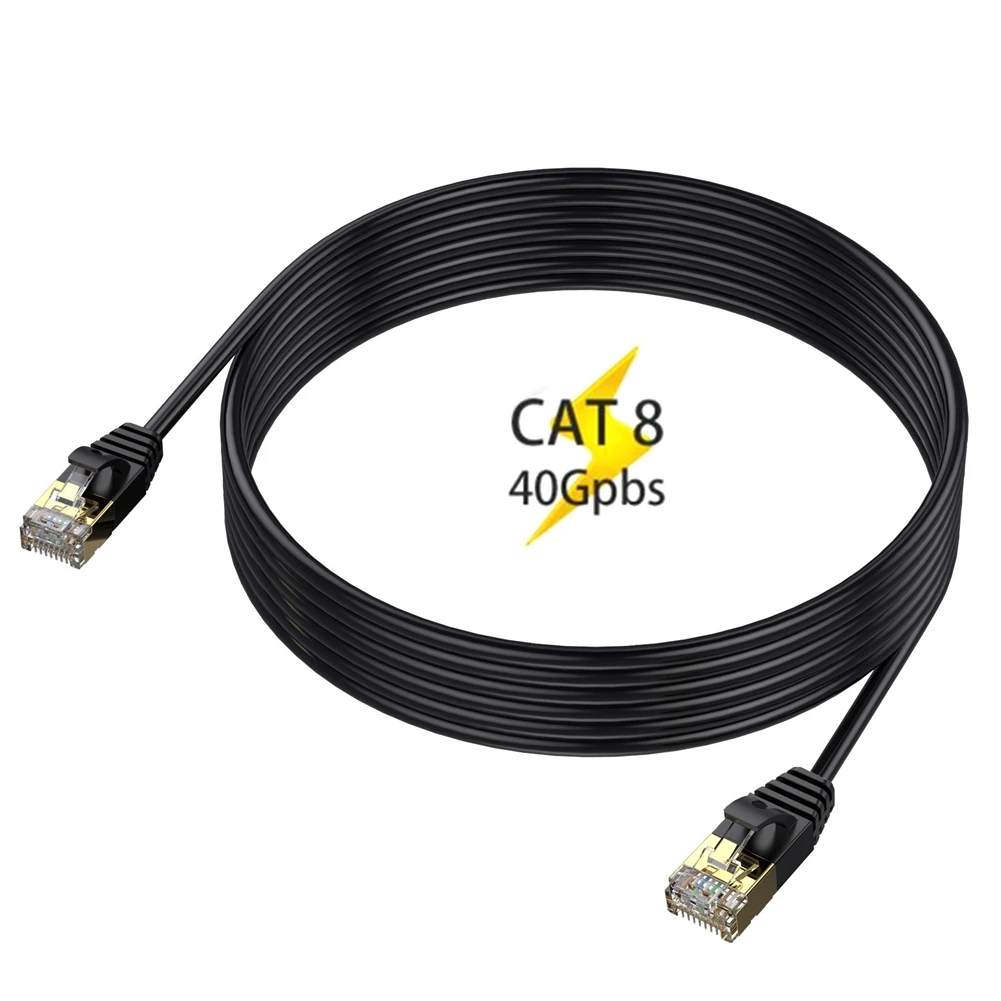 

Ethernet-кабель CAT8, 40 Гбит/с, 2000 МГц, CAT 8, сетевой интернет, Lan, тонкий шнур, 30 см, 60 см, 2 м, для ноутбуков, PS 4, маршрутизатор, кабель RJ45