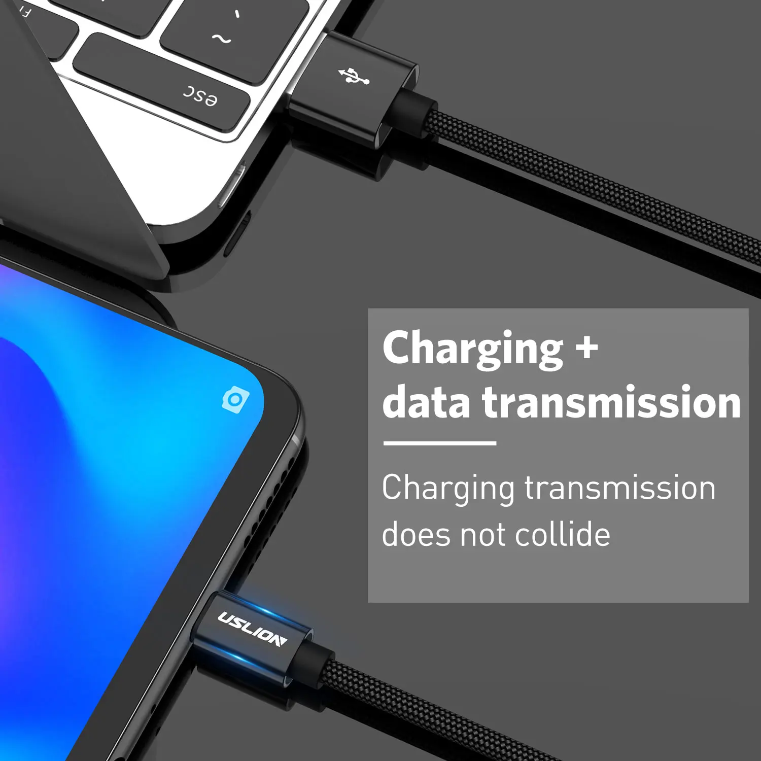 Uslion Usb Type-c Кабель 3a Для Быстрой Зарядки И Синхронизации Данных Samsung S23 S21 Xiaomi Mi 13 Huawei