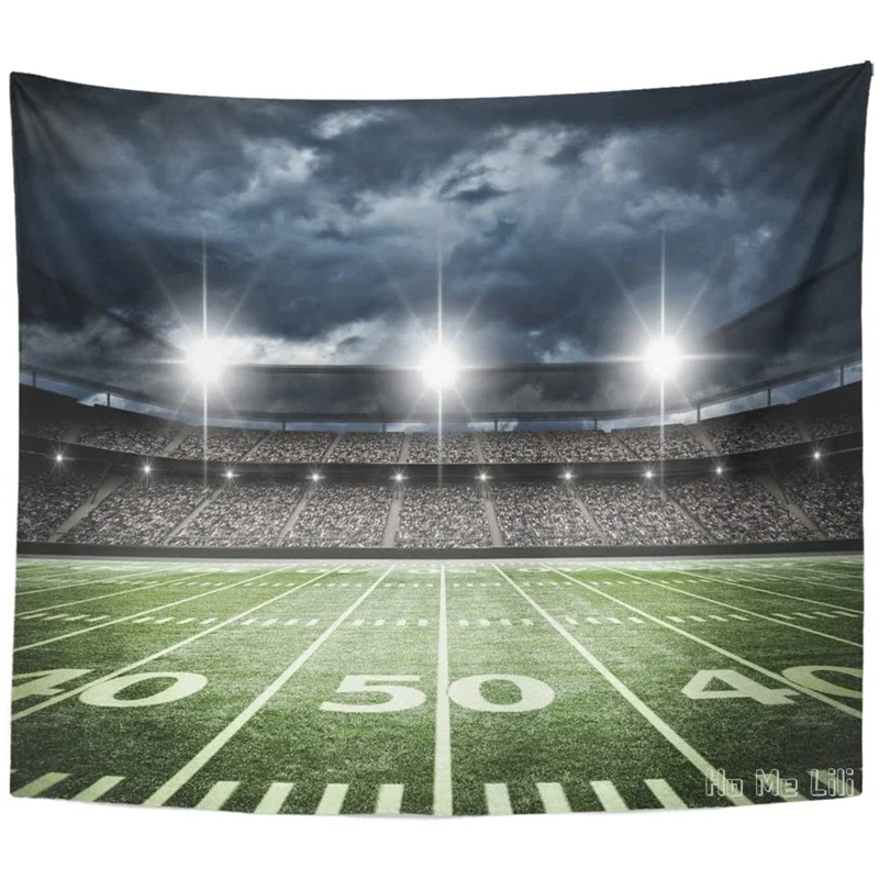 By Ho Me Lili гобелен стадион футбольное поле свет ночной футбол газон домашний декор
