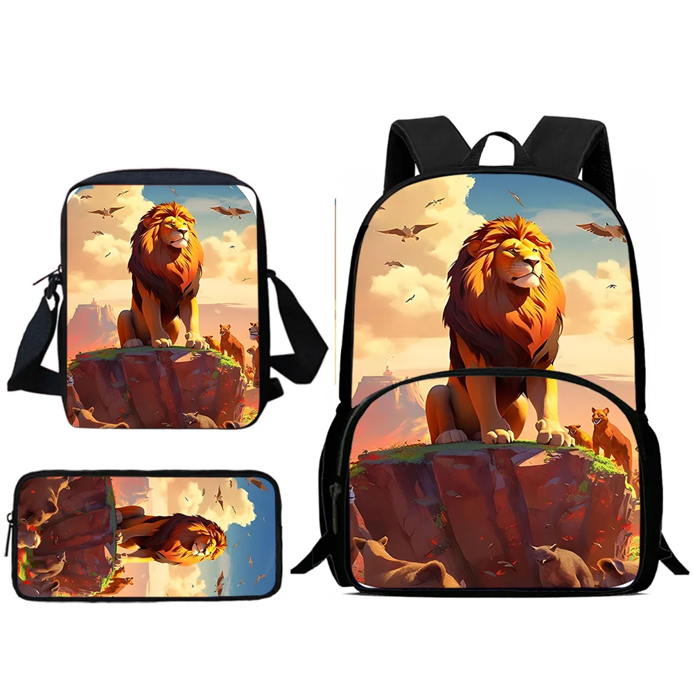 Детские рюкзаки милая сумка через плечо в стиле аниме Король Лев рандаш для