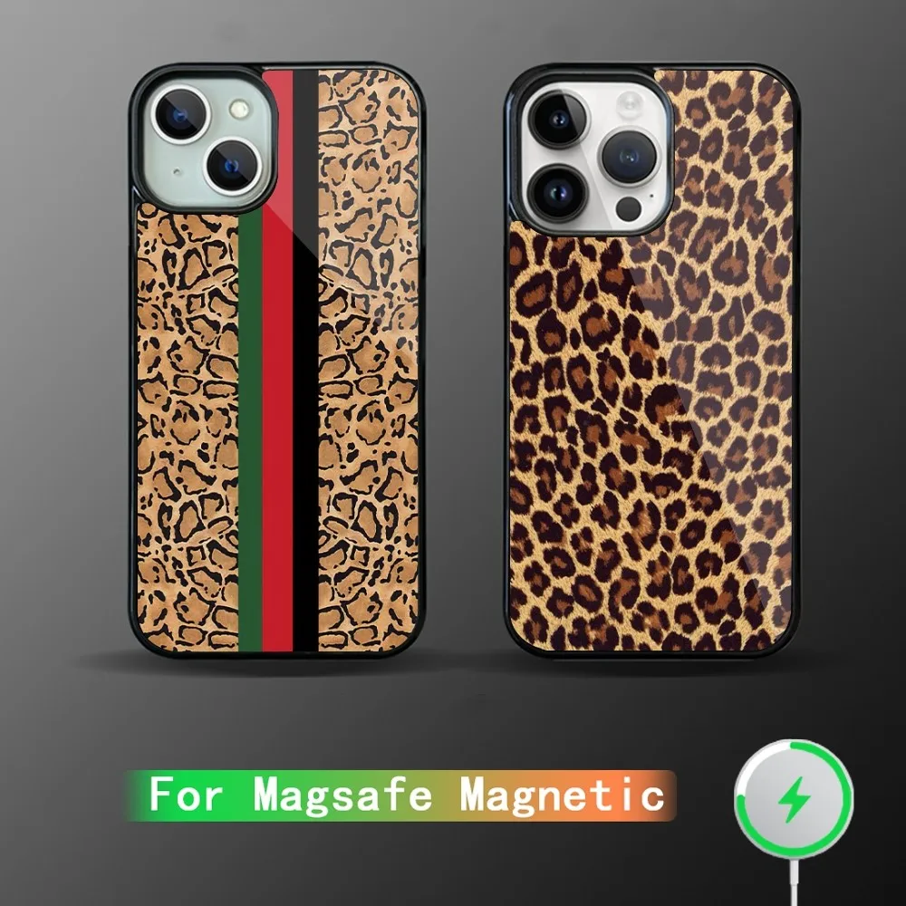 Модный чехол для телефона с леопардовым принтом и пантерой iPhone 15 14 13 12 11 Plus Pro Max