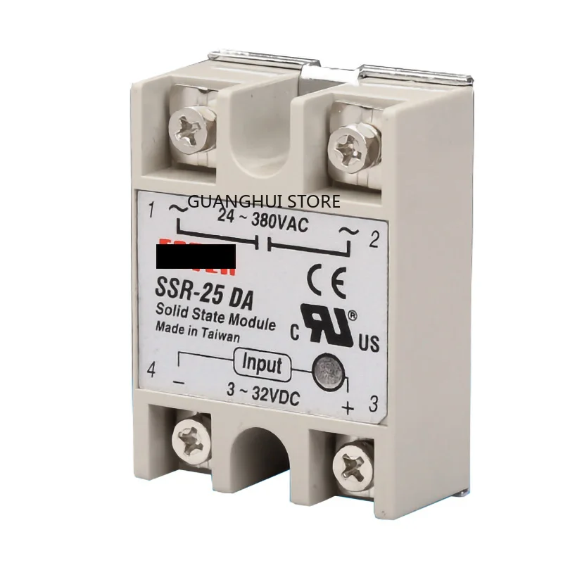 Флейта 25 А 3-32 В постоянного тока до 24-380 переменного SSR 25DA твердая пластиковая