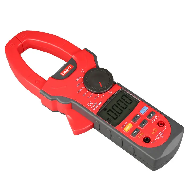 

UT208 Digital Clamp Meter Auto Ammeter Resistance Frequency Temperature Test multimeter