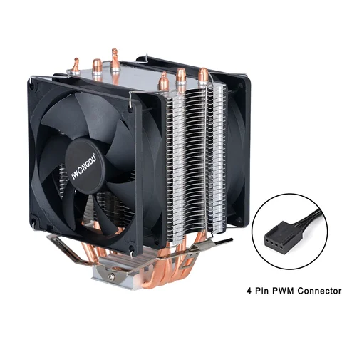 Кулер воздуха x99 с 4 тепловыми трубками, радиатор IWONGOU, 4-контактный кулер для ЦП, 3-контактный башенный Вентилятор охлаждения ЦП для Intel Lga 2011/1366/1700/AMD/AM4