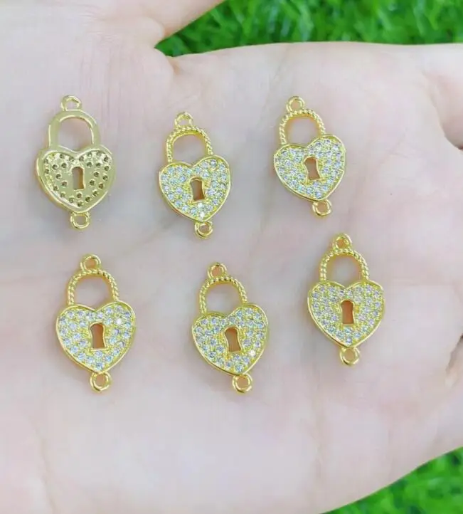 

2 шт., медные и золотые фианиты для изготовления браслетов