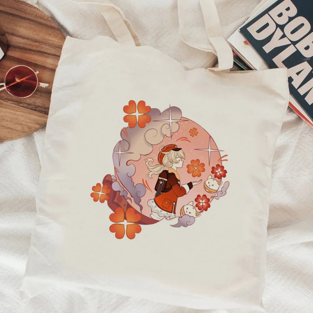 Сумка для покупок Genshin Impact многоразовая хлопковая сумка джутовая тканевая bolsa compra