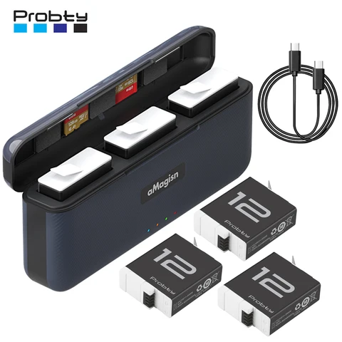 Аккумулятор для GoPro Hero 12 11 10 9, 1850 мАч