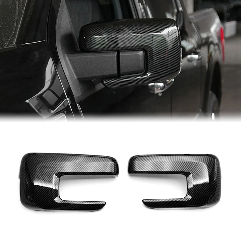

Car Carbon Fiber Rear View Rearview Side Glass Mirror Cover Trim Frame Side Mirror Caps for Ford F150 2021 2022