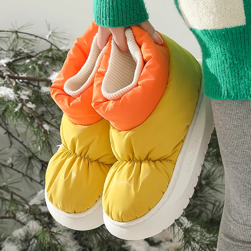 

Женские ботинки на толстой платформе, теплые удобные уличные полусапожки на пуху, простого дизайна, разные цвета