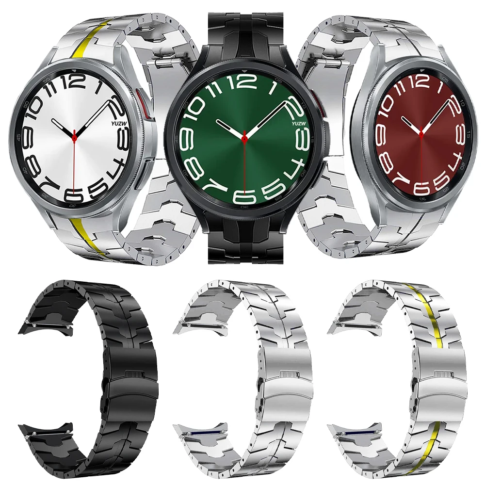 

Original Metal Strap For Samsung Galaxy Watch Band 6 5 4 40mm 44mm 5 Pro 6 Classic 43mm 47mm Curved end Stainless Steel Bracelet
