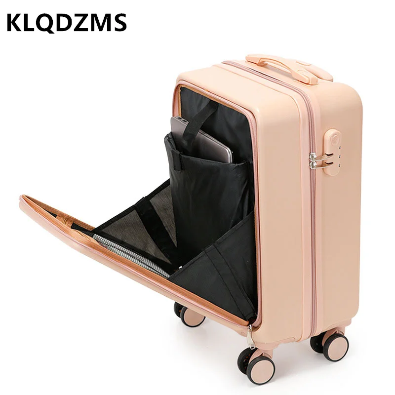 KLQDZMS Multifunctional Front Opening Luggage Female Strong And Durable Trolley Case 20