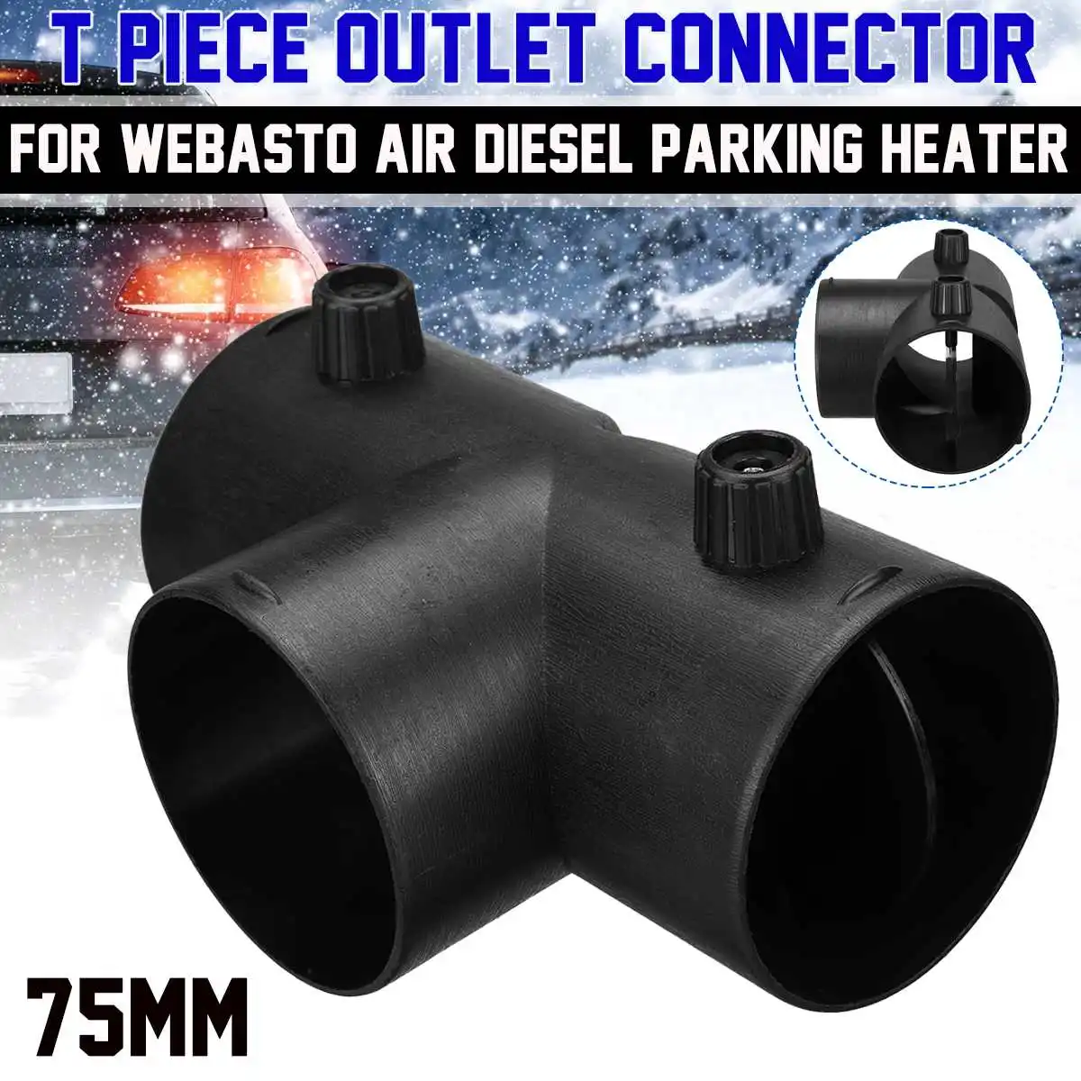 

60mm Air Vent Ducting T-out Connector Elbow Pipe Outlet Exhaust Connector Joiner For Webasto Eberspaecher Diesel Parking Heater