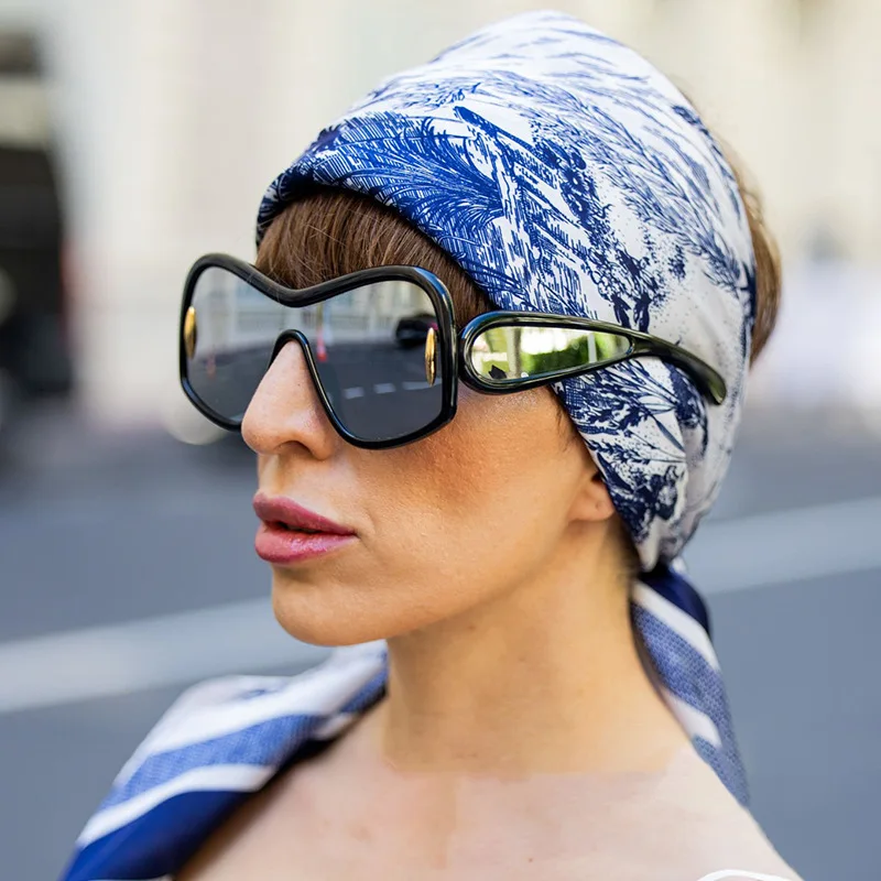 Новые модные женские солнцезащитные очки Y2K Alien в большой оправе с рисовыми