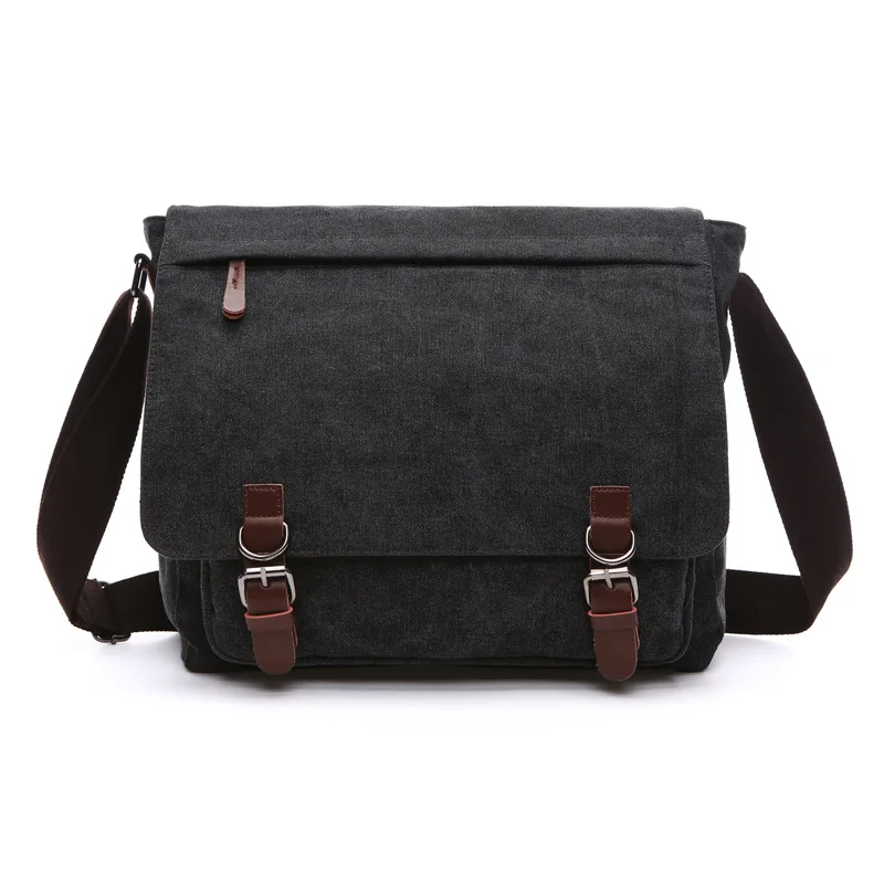 Trendy Men's Messenger Shoulder Bags Adjustable Student Waterproof Computer Neutral Canvas Casual Travel Bag Backpacks Bandbags