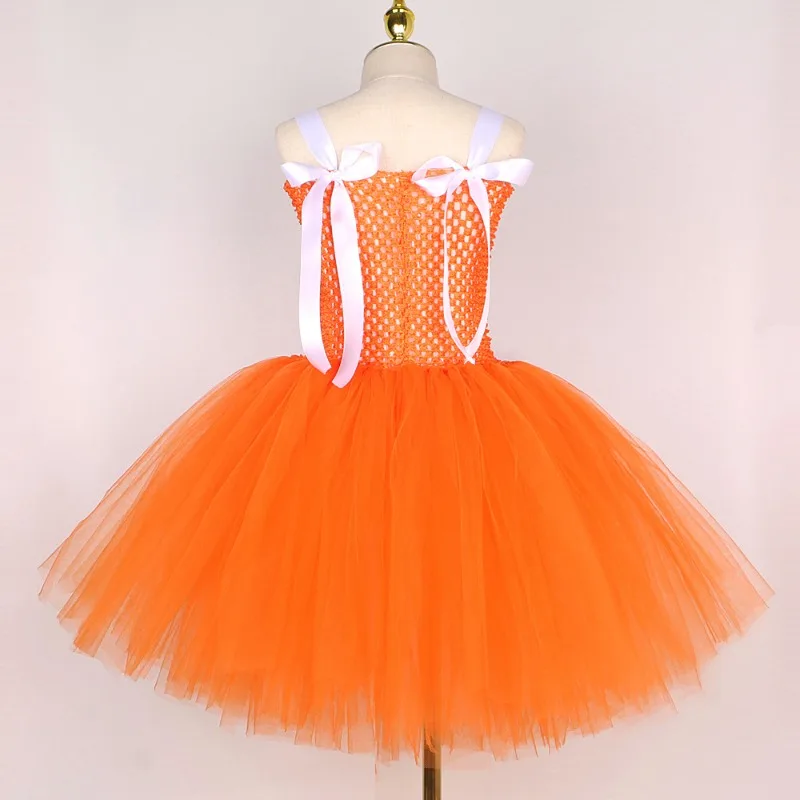 Оранжево-белая лиса карнавальный костюм платье-пачка для девочек детские